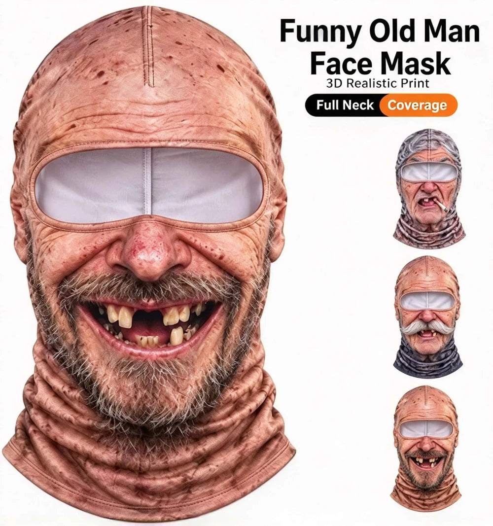 Realistic Old Man Ski Mask