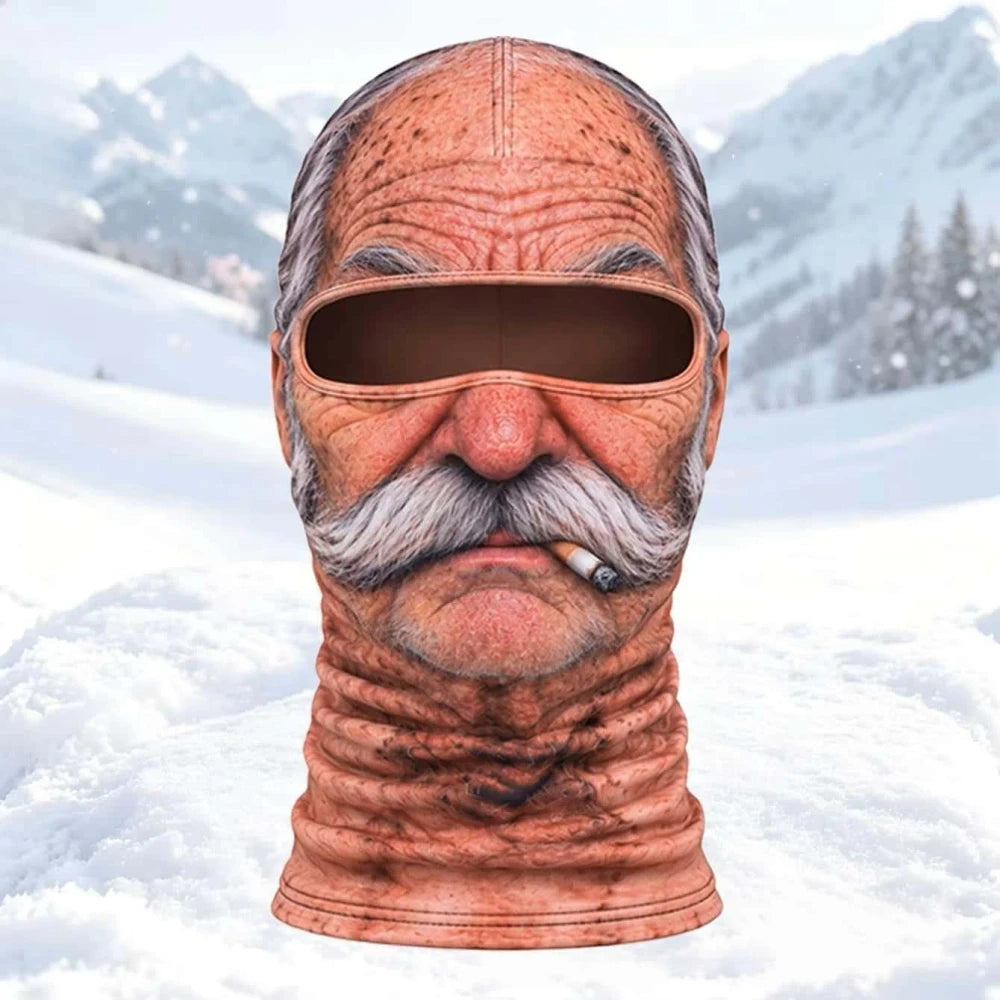 Realistic Old Man Ski Mask
