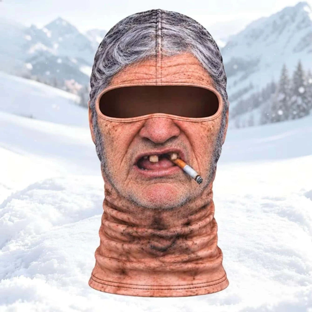 Realistic Old Man Ski Mask