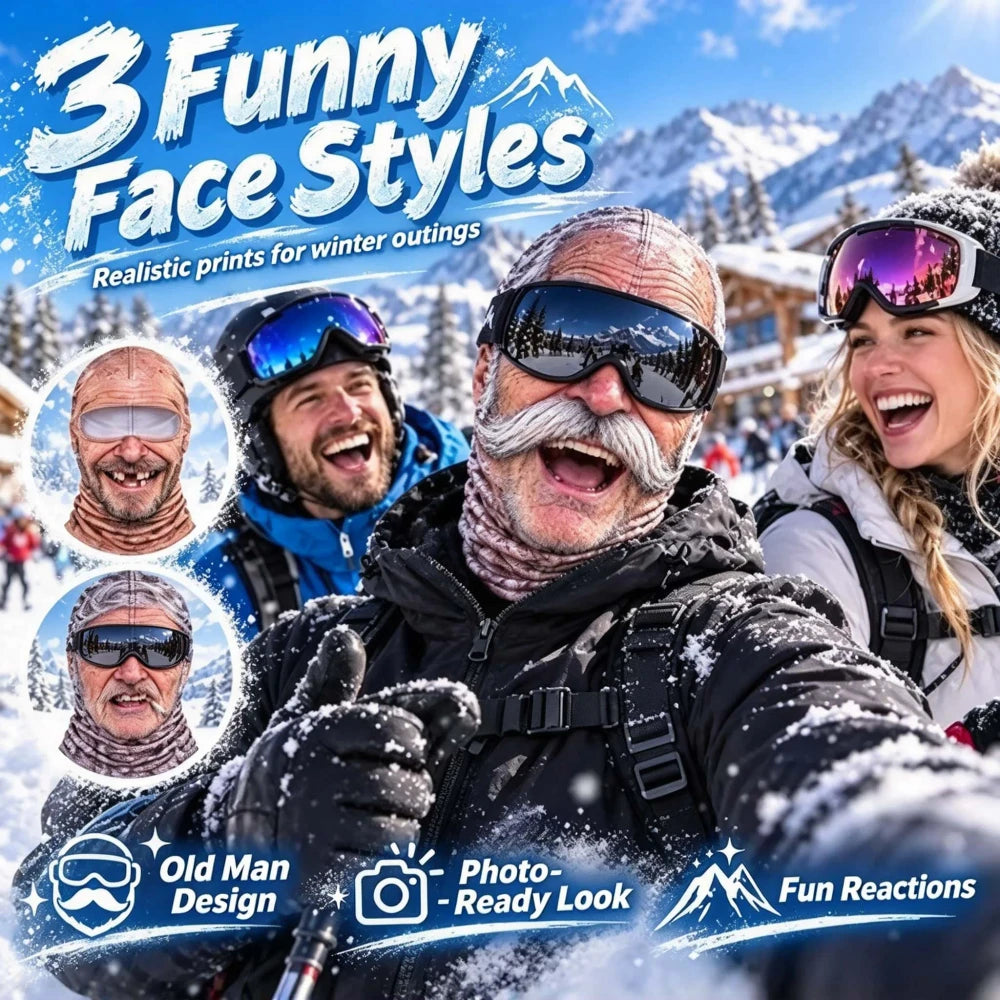 Realistic Old Man Ski Mask