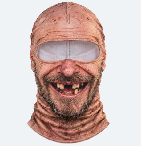 3D Realistic Old Man Print Funny Ski Face Cover Winter Windproof Cycling Full Face Mask