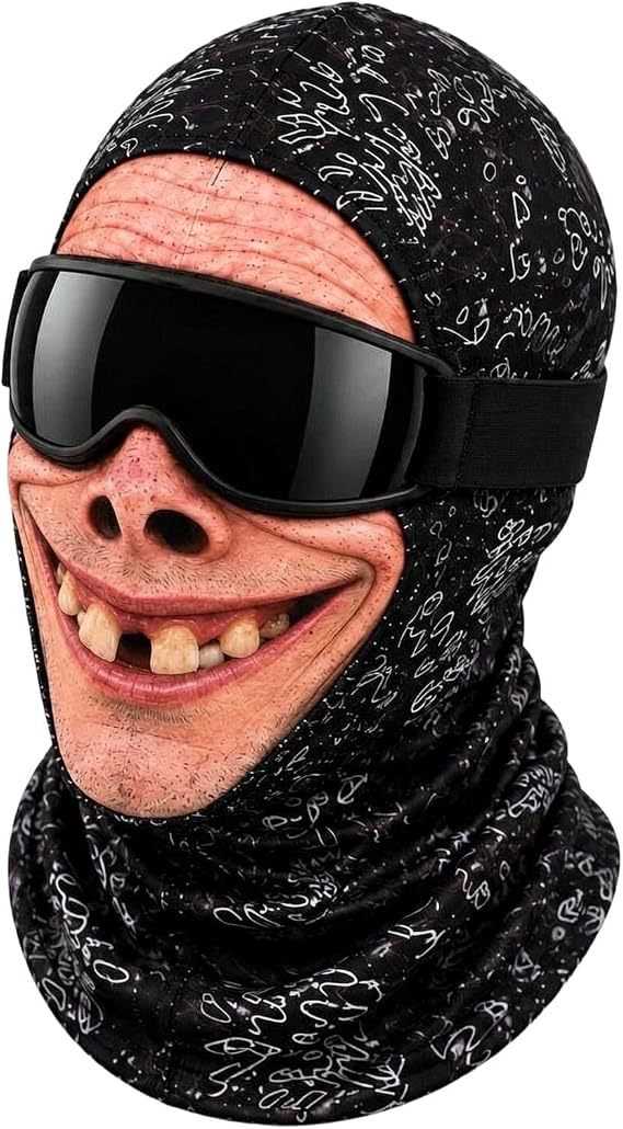 3D Realistic Old Man Print Funny Ski Face Cover Winter Windproof Cycling Full Face Mask