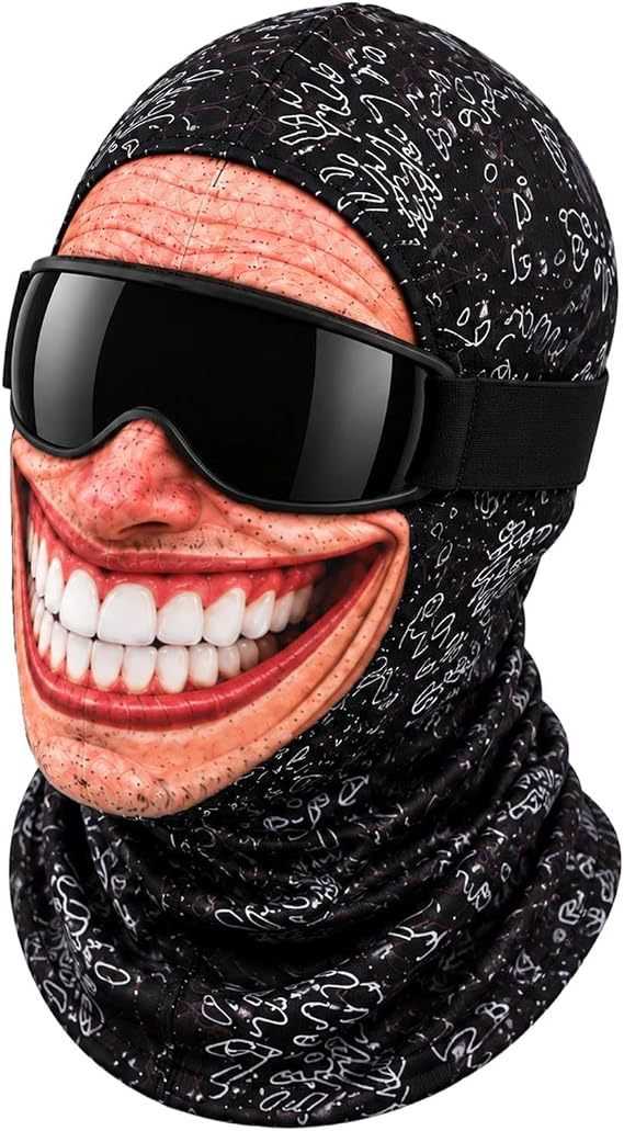 3D Realistic Old Man Print Funny Ski Face Cover Winter Windproof Cycling Full Face Mask