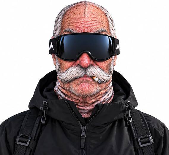 3D Realistic Old Man Print Funny Ski Face Cover Winter Windproof Cycling Full Face Mask
